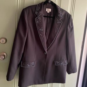 Vintage Beaded Black Blazer